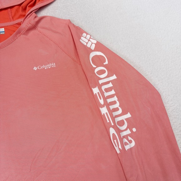 Columbia Hoodie Sweatshirt Womens Size Medium Orange Tidal Deflector Pullover - Picture 3 of 9
